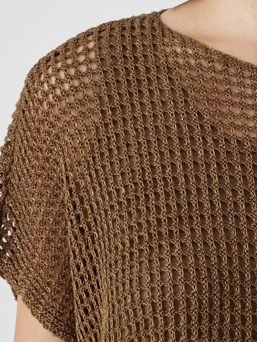 Organic Linen D&eacute;lav&eacute; Bateau Neck Top