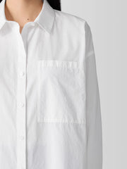 Washed Organic Cotton Poplin Classic Collar Long Shirt