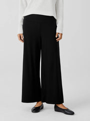 Stretch Jersey Knit Wide-Leg Pant