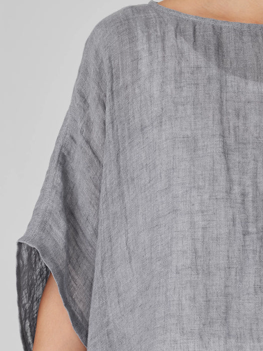 D&eacute;lav&eacute; Organic Linen Gauze Bateau Neck Poncho