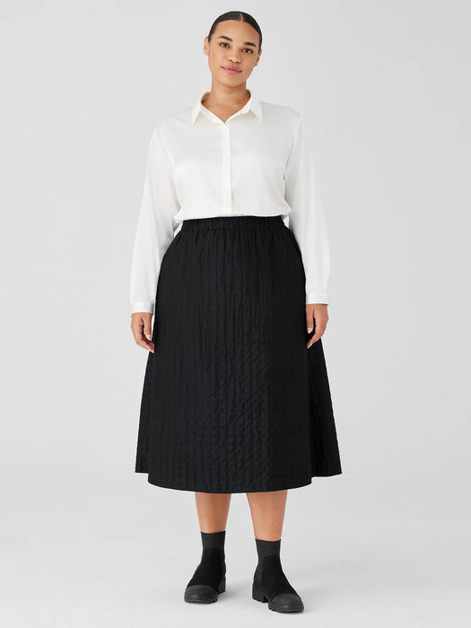 Stretch Silk Charmeuse Classic Collar Shirt