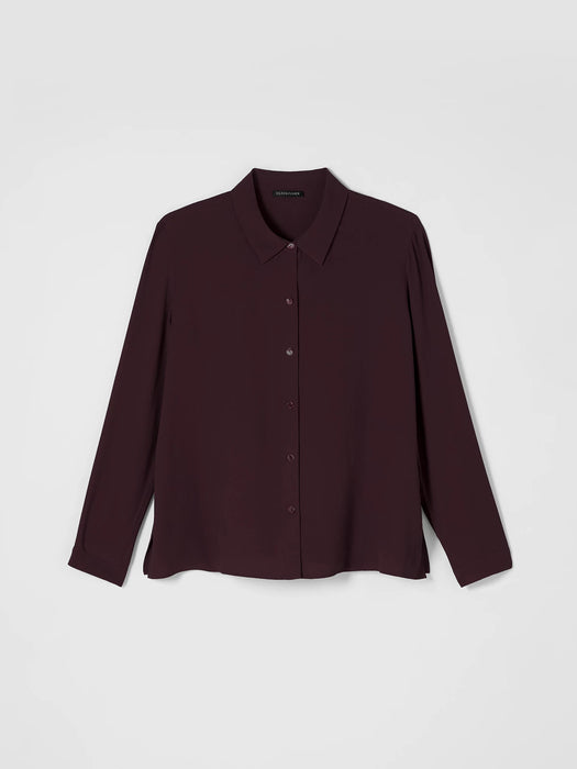 Silk Georgette Crepe Classic Collar Shirt