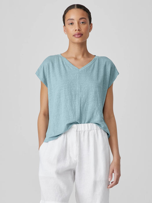 Organic Linen Jersey V-Neck Tee