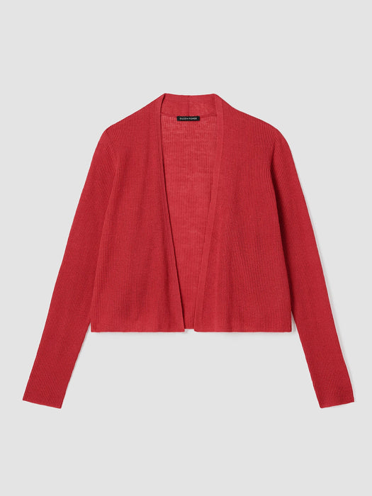 Organic Linen Cotton Airy Tuck Cropped Cardigan