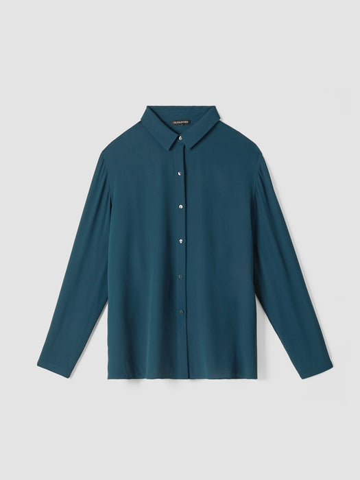 Silk Georgette Crepe Classic Collar Shirt