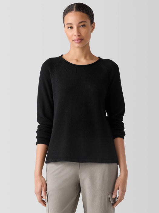 Peruvian Cotton Blend Crew Neck Top