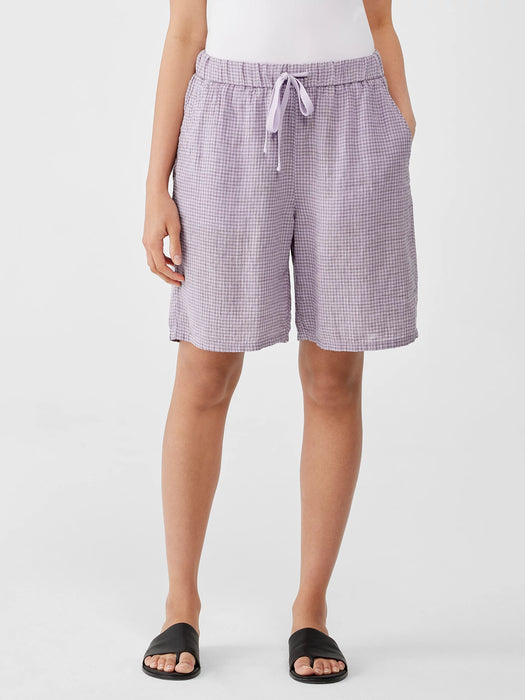 Puckered Organic Linen Shorts