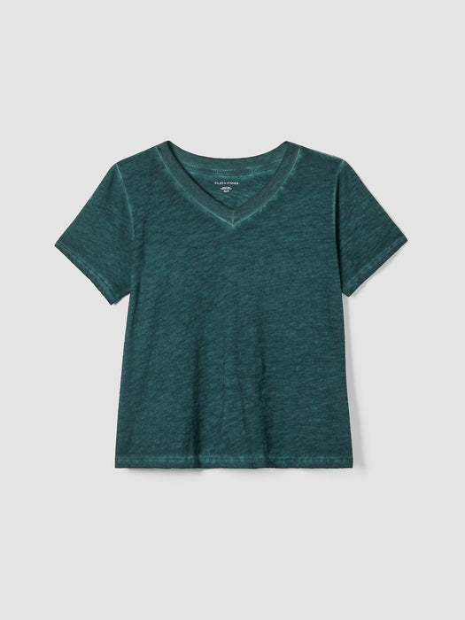 Organic Cotton Hazy Slub V-Neck Tee