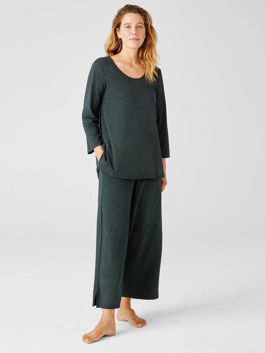 Cozy Organic Cotton Interlock U-Neck Top