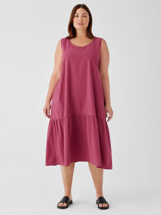 Washed Organic Cotton Poplin Tiered Dress