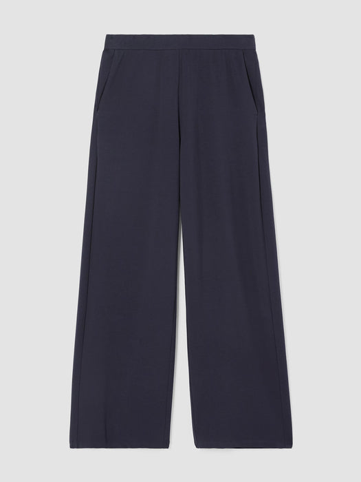 Pima Cotton Stretch Jersey Wide-Leg Pant