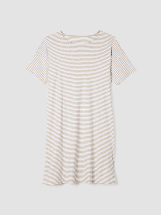 Striped Organic Cotton Interlock Sleep Dress