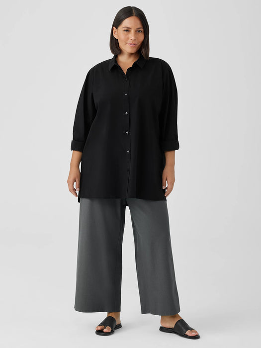 Washed Organic Cotton Poplin Classic Collar Shirt