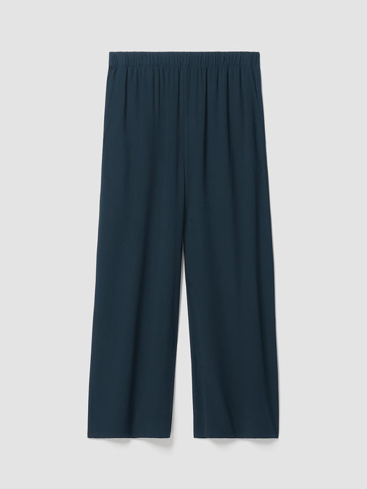 Silk Georgette Crepe Wide-Leg Pant