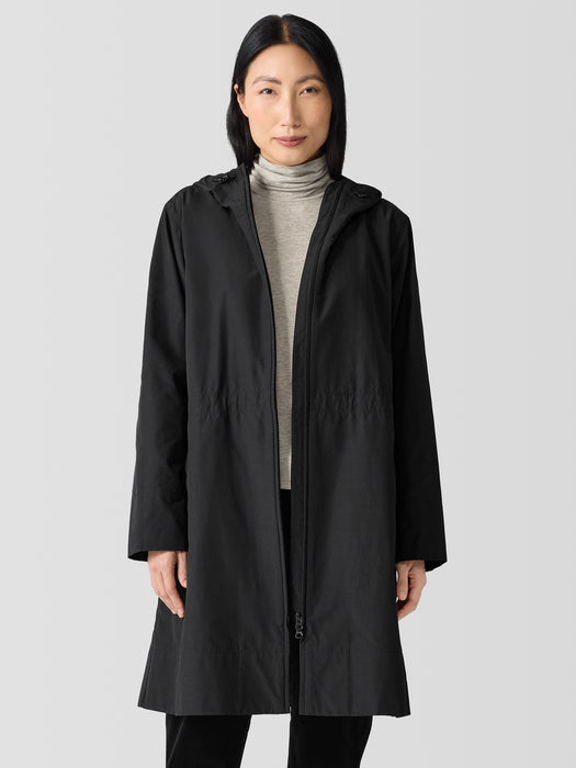Light Cotton Nylon Hooded Coat
