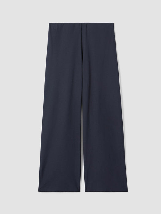 Washable Stretch Crepe High-Waisted Wide Pant
