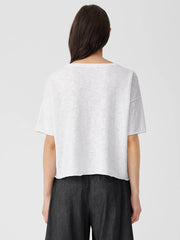 Organic Linen Cotton Slub Bateau Neck Top