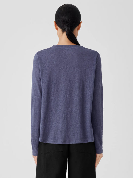Organic Linen Jersey Crew Neck Top