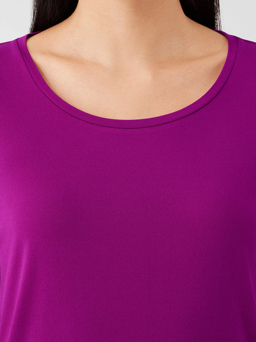 Stretch Silk Jersey Scoop Neck Top