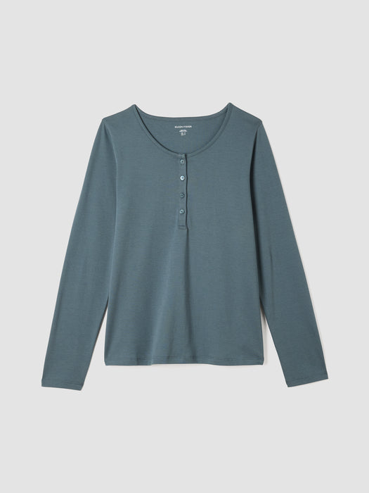 Organic Cotton Interlock Henley Sleep Top