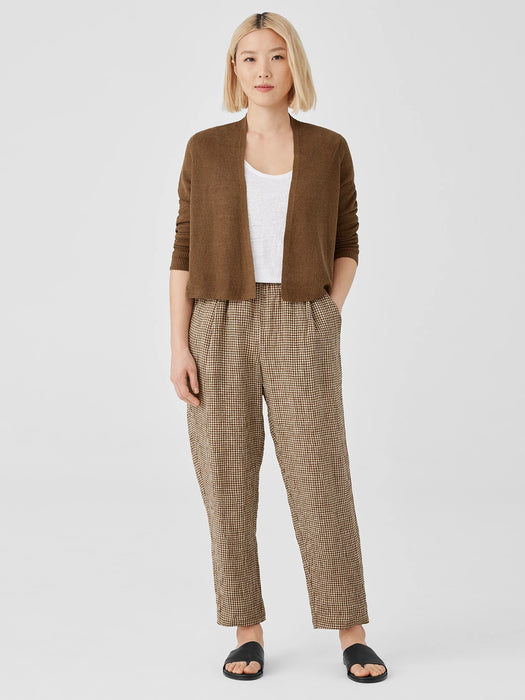 Organic Linen Cotton Airy Tuck Cropped Cardigan