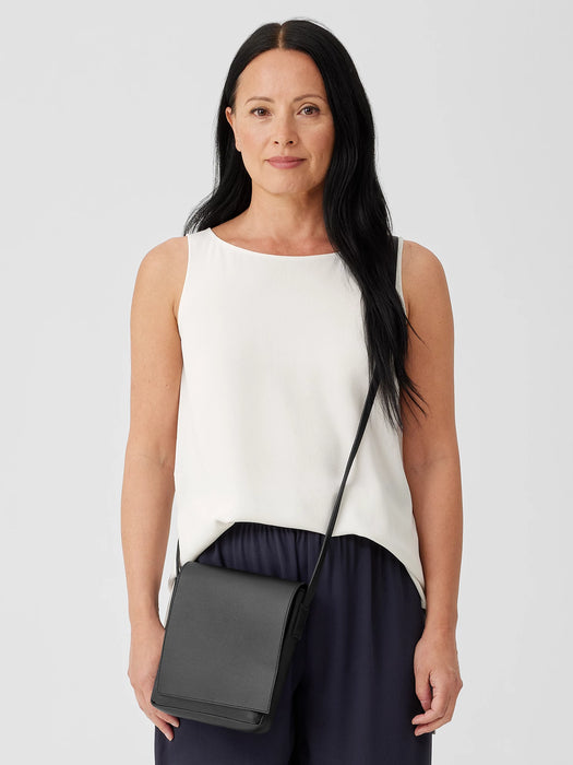 Italian Leather Square Crossbody Bag