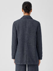 Tweedy Hemp Cotton Long Blazer
