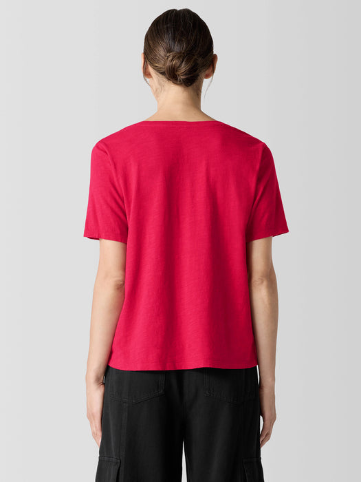 Organic Cotton Slubby Jersey&nbsp;V-Neck Tee