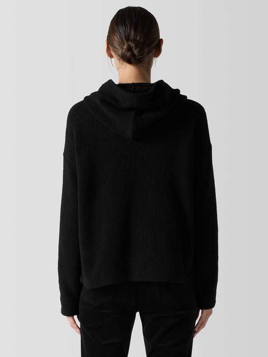 Cozy Recycled Wool Boucle Hooded Jacket