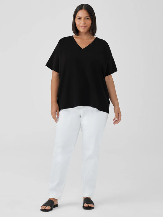 Pima Cotton Stretch Jersey V-Neck Tee