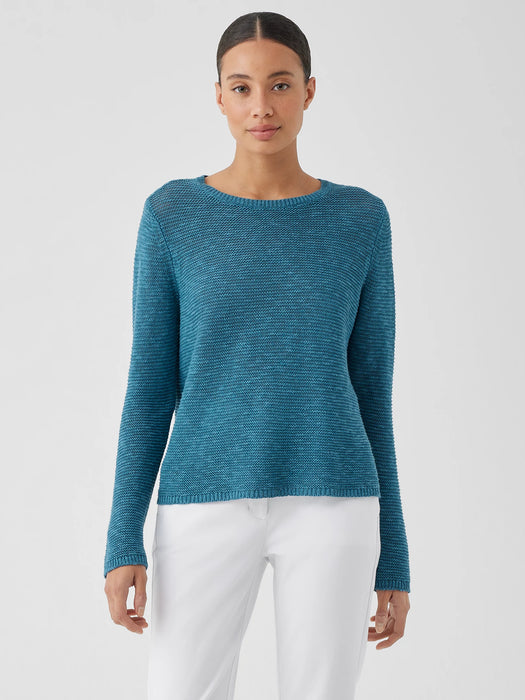 Organic Linen Cotton Slub Crew Neck Top