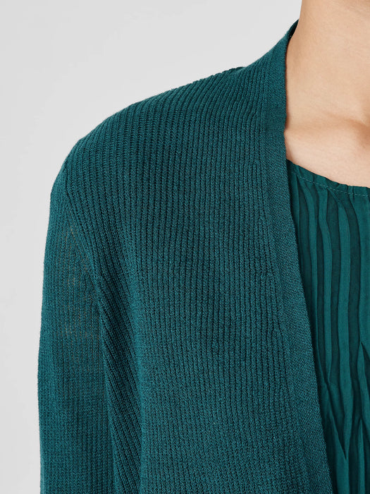 Organic Linen Cotton Airy Tuck Cropped Cardigan