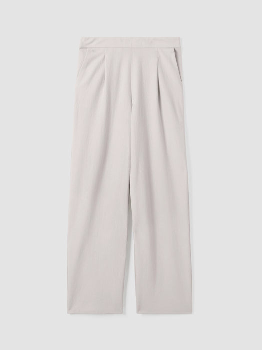 Boiled Wool Jersey Pleated Wide-Leg Pant