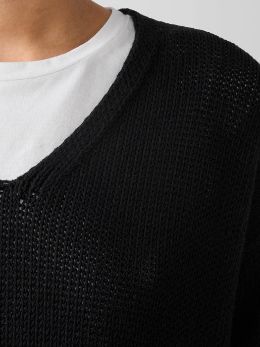 Peruvian Organic Cotton Cord Jersey V-Neck Top