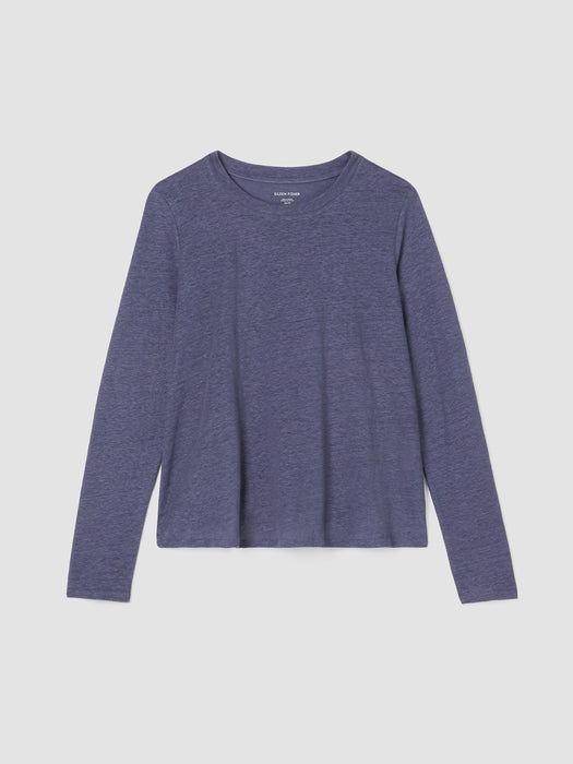 Organic Linen Jersey Crew Neck Top