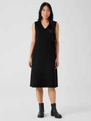 Boiled Wool Jersey V-Neck&nbsp;Dress