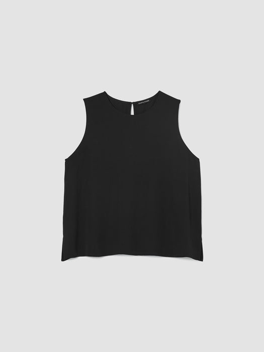 Silk Georgette Crepe Round Neck Tank