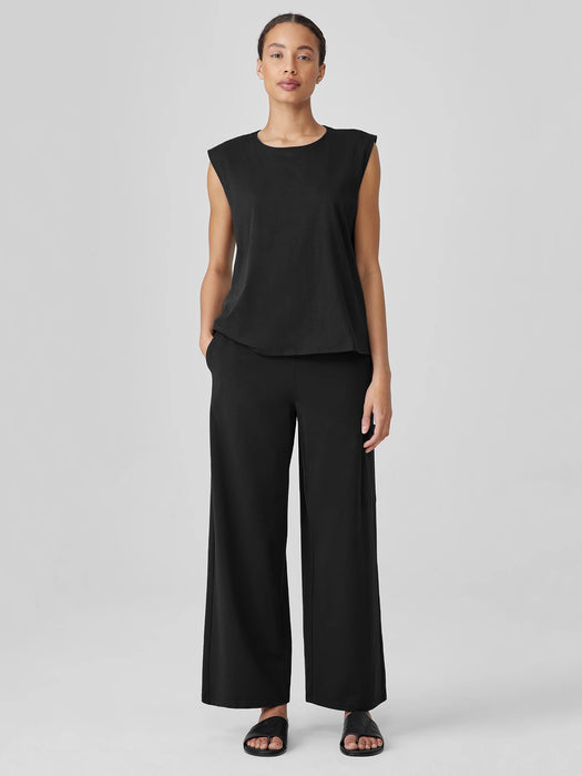 Pima Cotton Stretch Jersey Wide-Leg Pant With Pockets