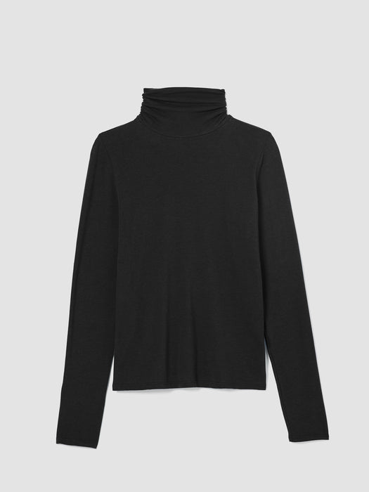 Sheer Knit Turtleneck Top