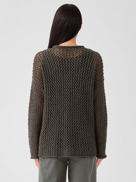 Peruvian Organic Cotton Boucle Crew Neck Top