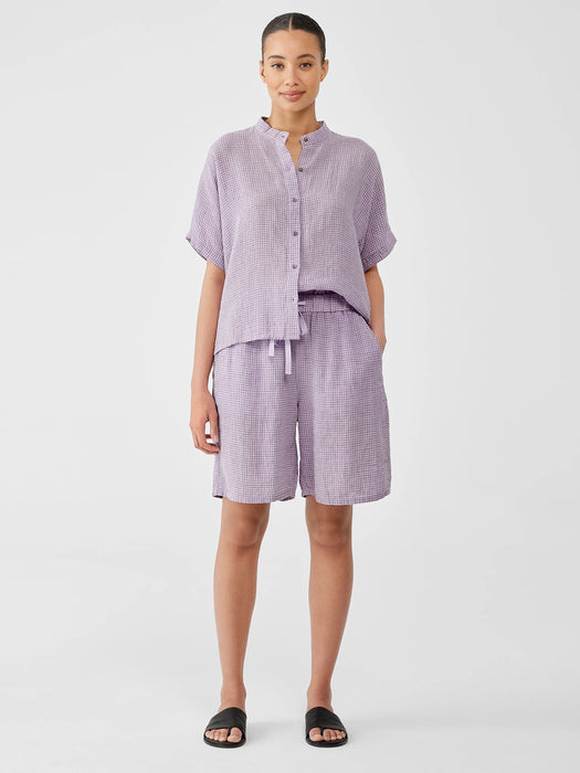 Puckered Organic Linen Shorts