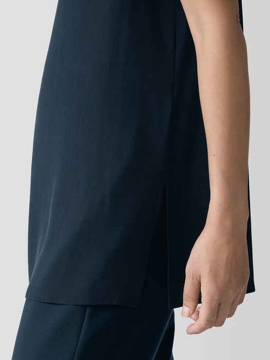 Silk Georgette Crepe&nbsp;Ballet Neck Long Tank