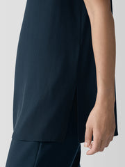 Silk Georgette Crepe&nbsp;Ballet Neck Long Tank