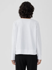 Pima Cotton Stretch Jersey Bateau Neck Top