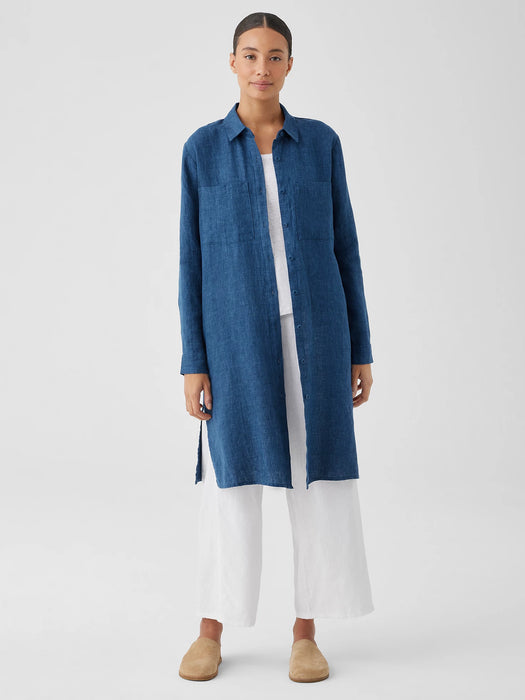 Washed Organic Linen D&eacute;lav&eacute; Shirtdress