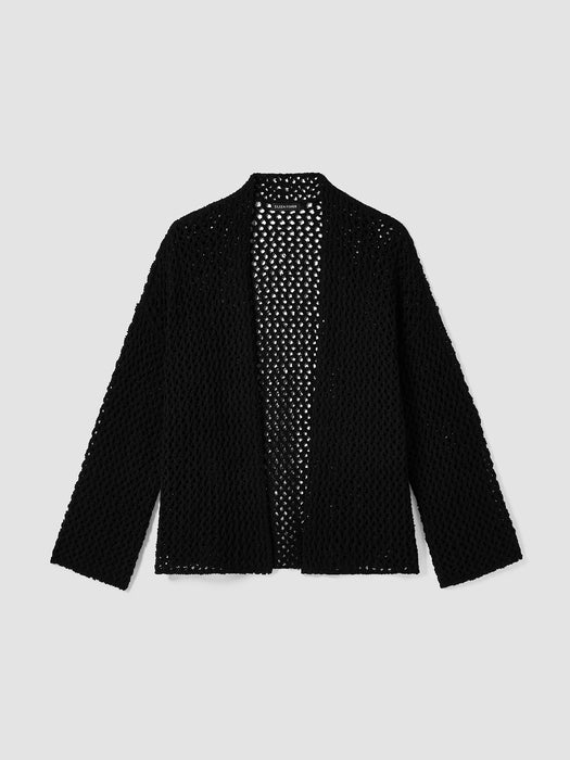 Peruvian Organic Cotton Boucle&nbsp;High Collar Cardigan