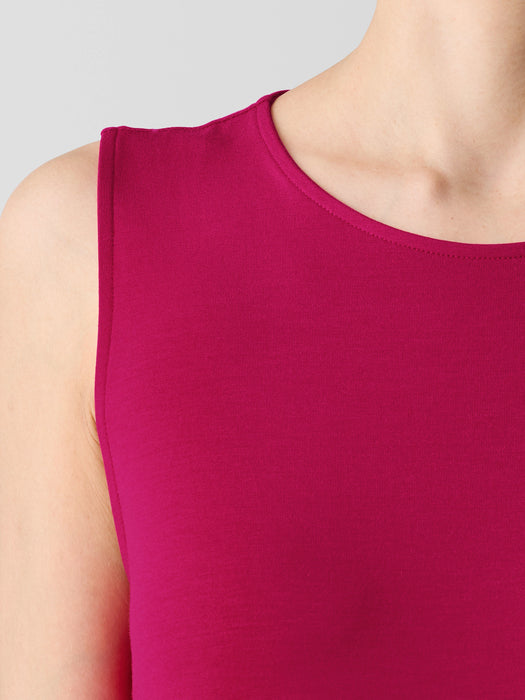 Stretch Jersey Knit Round Neck Dress