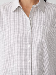 Organic Cotton Ripple&nbsp;Checkered&nbsp;Classic Collar Shirt