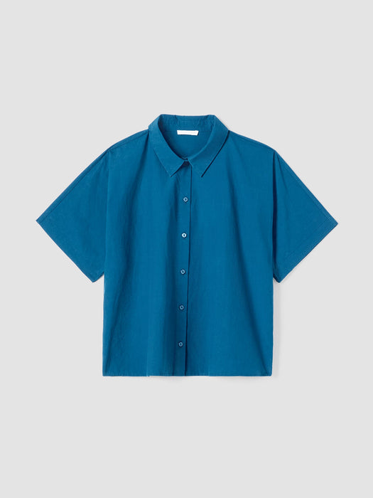 Washed Organic Cotton Poplin Short-Sleeve Shirt