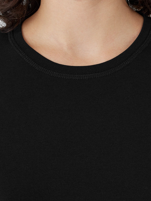 Pima Cotton Stretch Jersey Crew Neck Dress